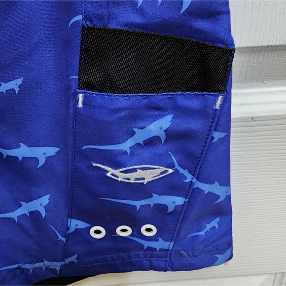 OHO Gear Fishing Boardshorts Mens 36 Blue Shark Outdoor Performance Pockets New - Picture 4 of 14